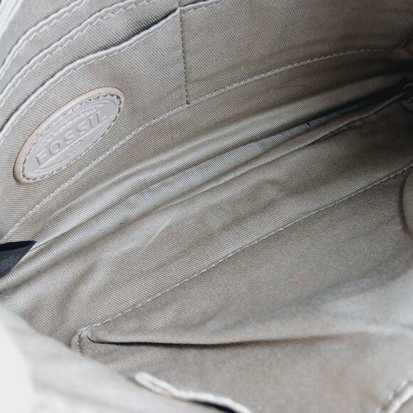 Fossil ZB5430 Erin Beige Small Top Zip Crossbody Purse Gold Hardware - Picture 7 of 8